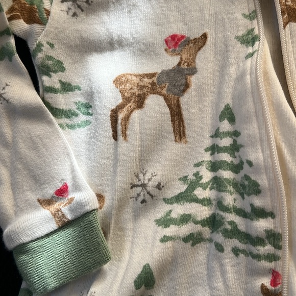 NWOT reindeer zip up footies - Picture 2 of 3